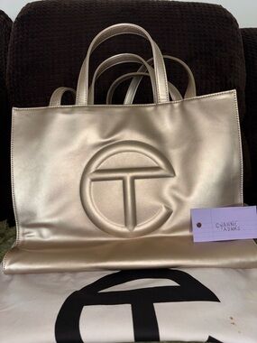 Telfar Medium Shopping Bag Gold w/Original Dust Bag